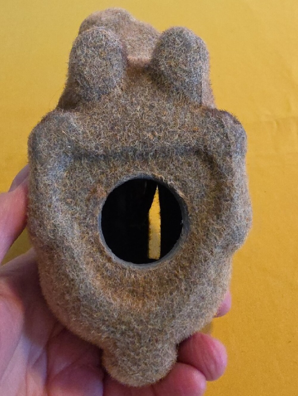 Vintage ▪︎ Fuzzy Flocked Bunny Coin Bank ▪ Good Condition ▪︎ Made In Hong Kong - Picture 14 of 15